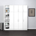 Kingfisher Lane Modern Storage 16" Wood Broom Cabinet in White