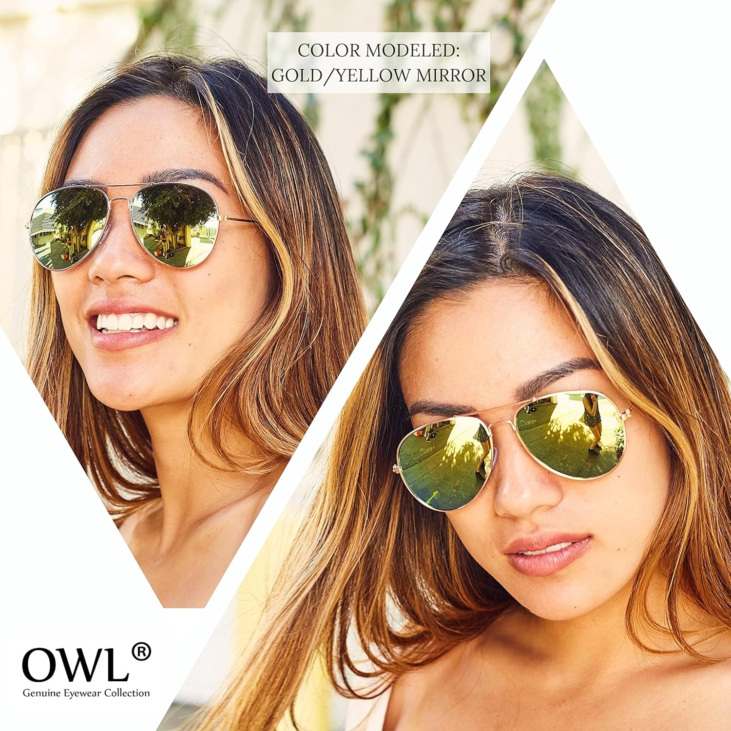 Aviator Sunglasses with Mirror Lens, Metal Frame P550001