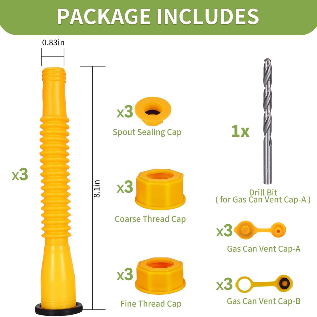 Gas Can Spout Replacement, Anti-Spill Nozzle with Flexible Spout U858252