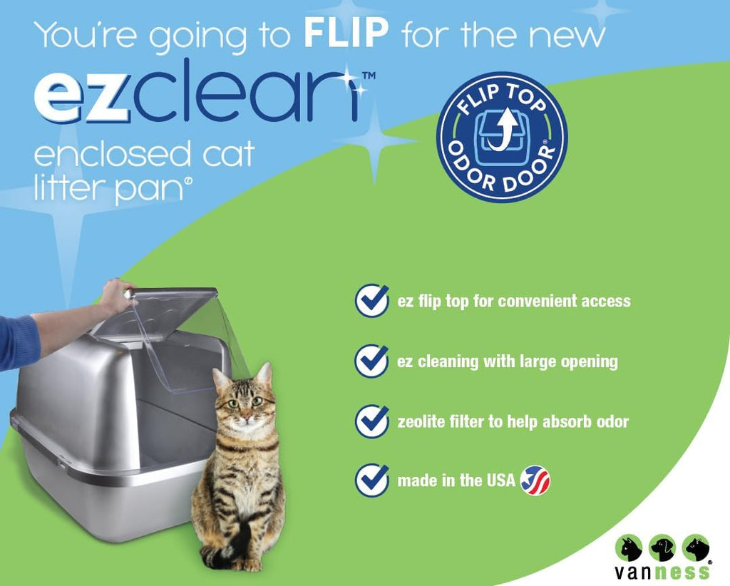 Covered Cat Litter Box with Flip Top Odor Door Lid D924