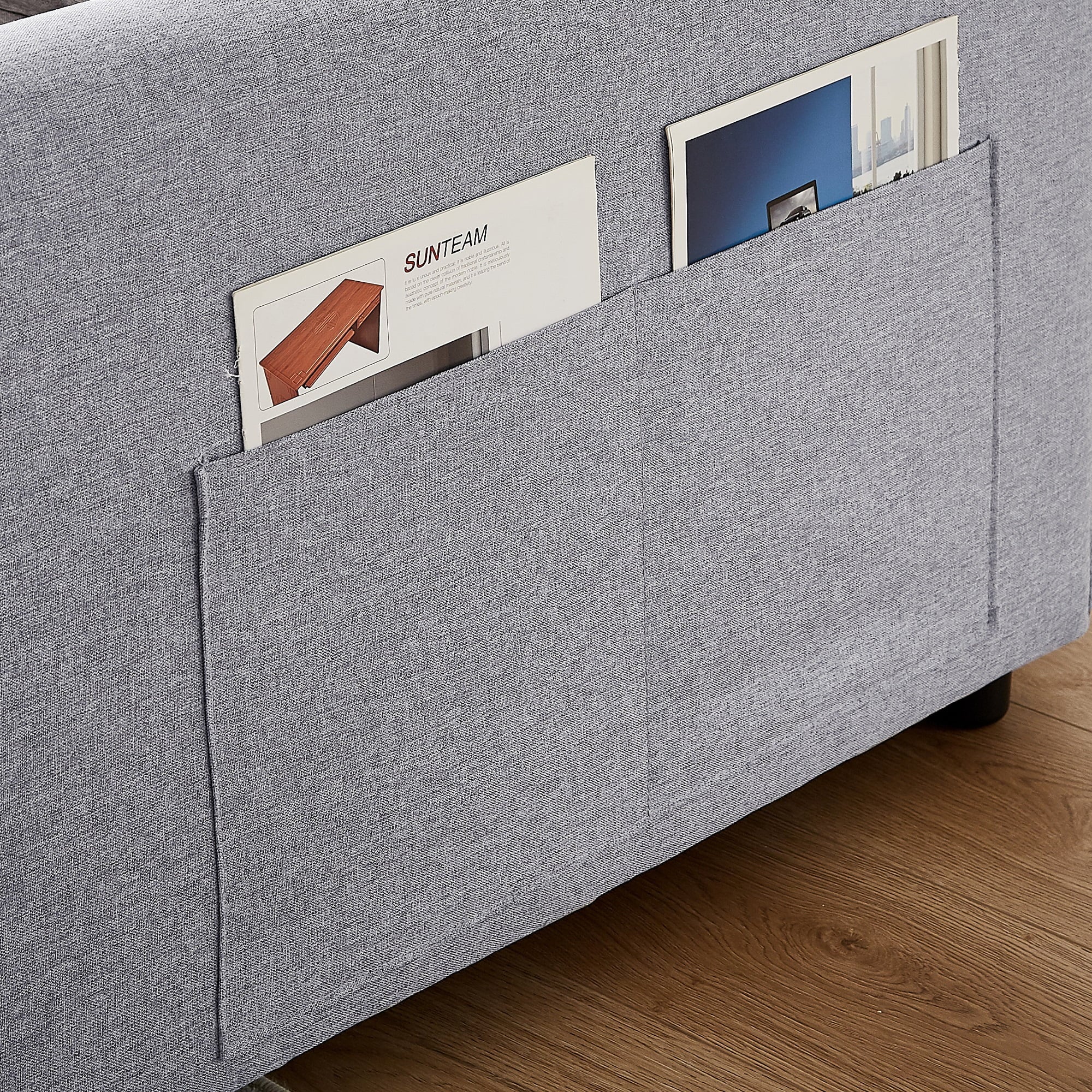 Sleeper Sofa Bed, 54" Modern Convertible Pull Out Couch Loveseat - Gray W4146