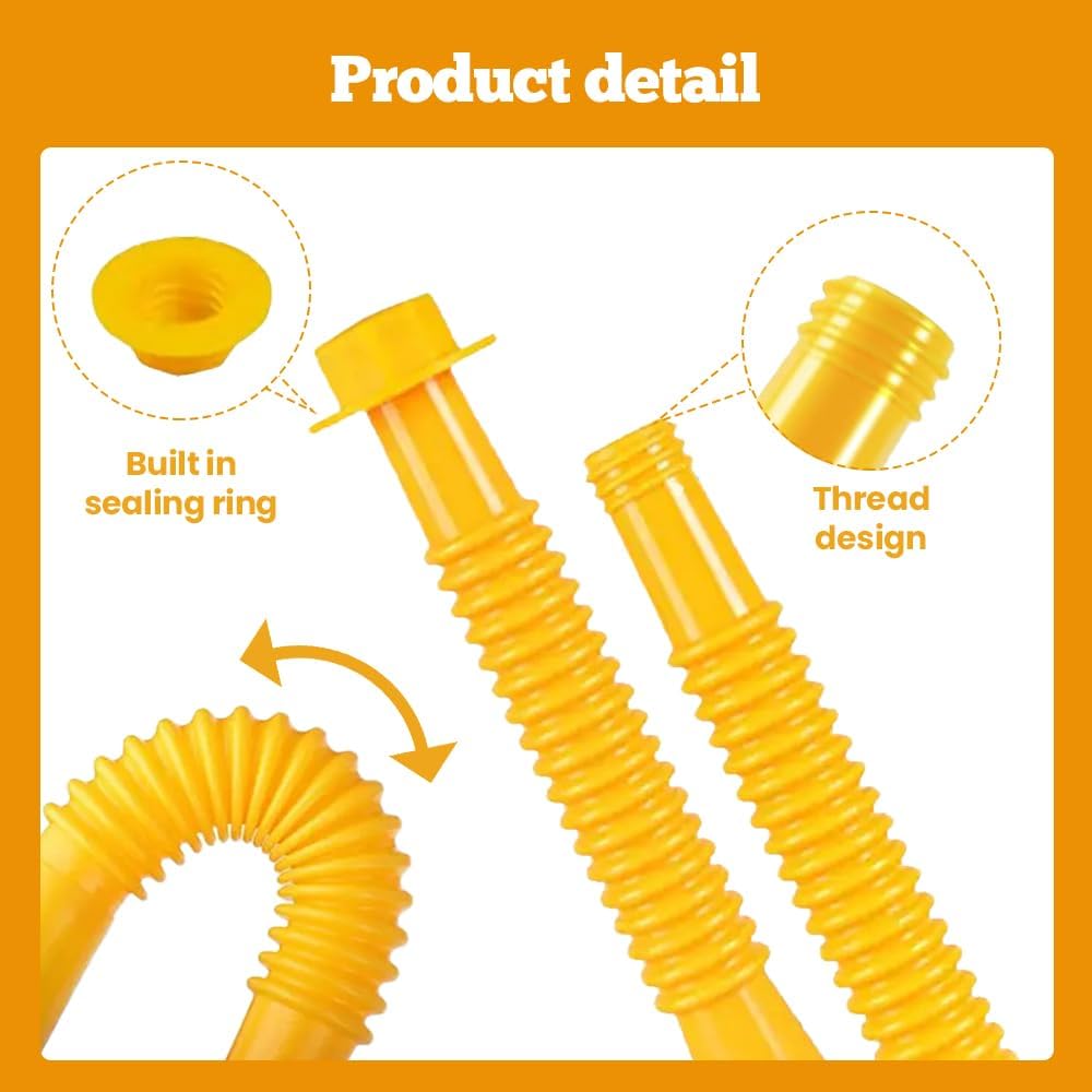 Gas Can Spout Replacement Kit with Flexible Nozzle, Anti-Spill, Fits 1-10 Gallon Cans X384324