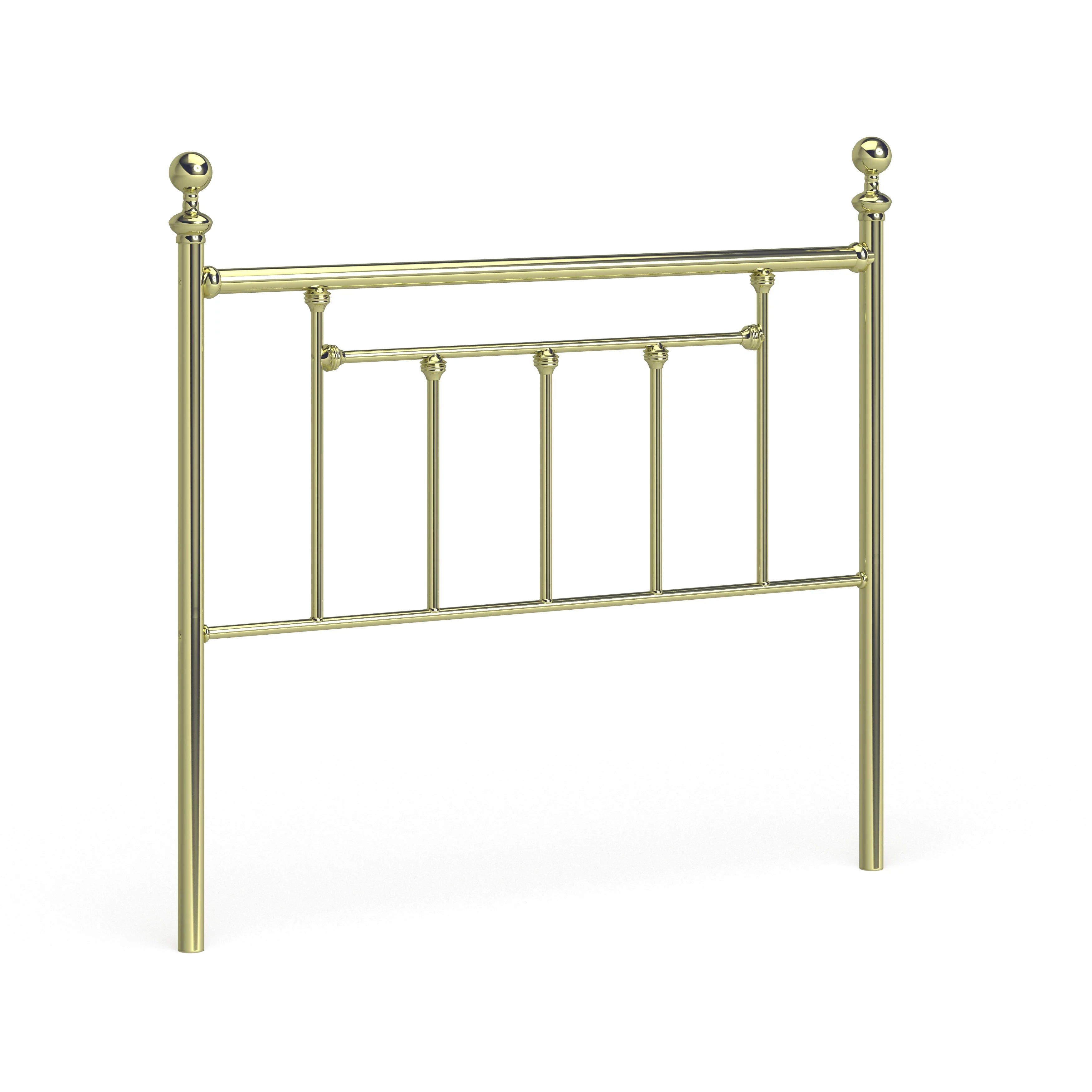 Brass Metal Headboard with Round Finials Queen A7972
