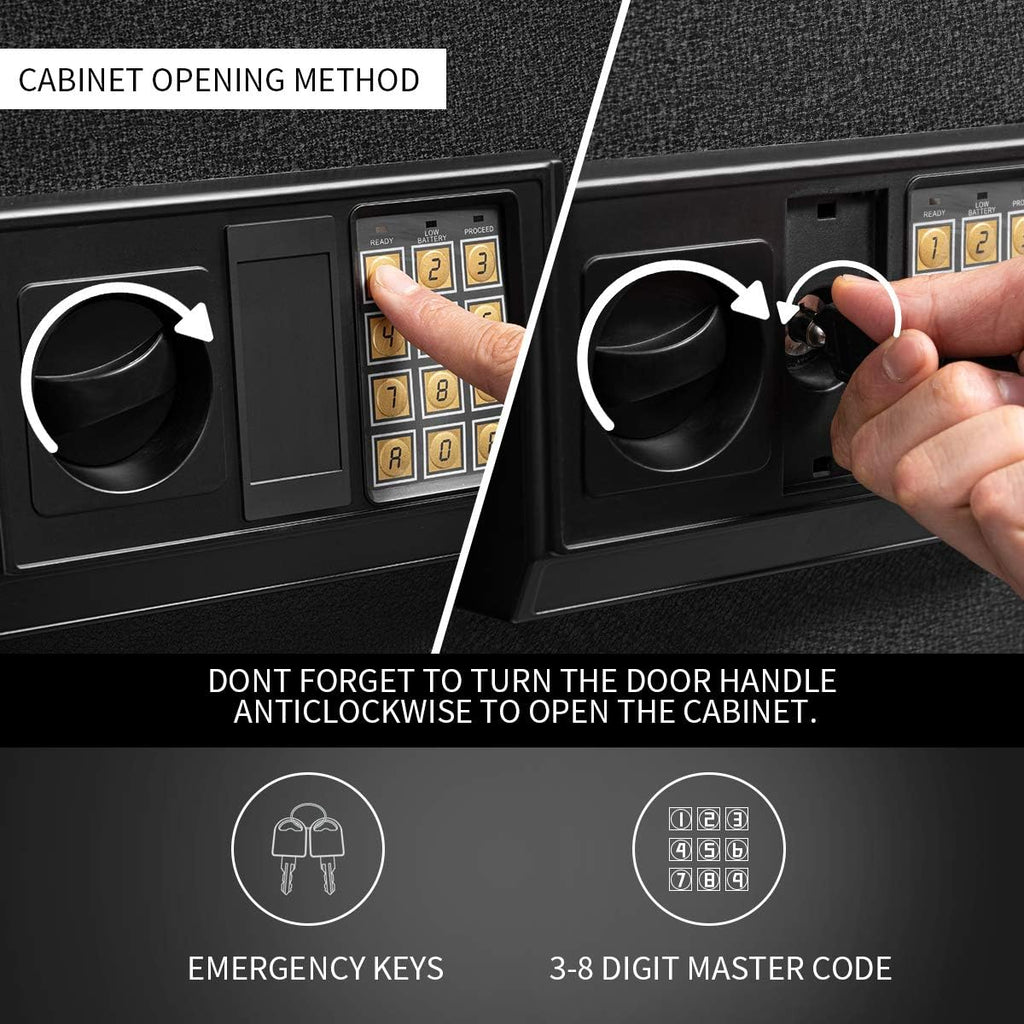 Rifle Safe with Electronic Lock, 5-Gun Metal Security Cabinet D1524