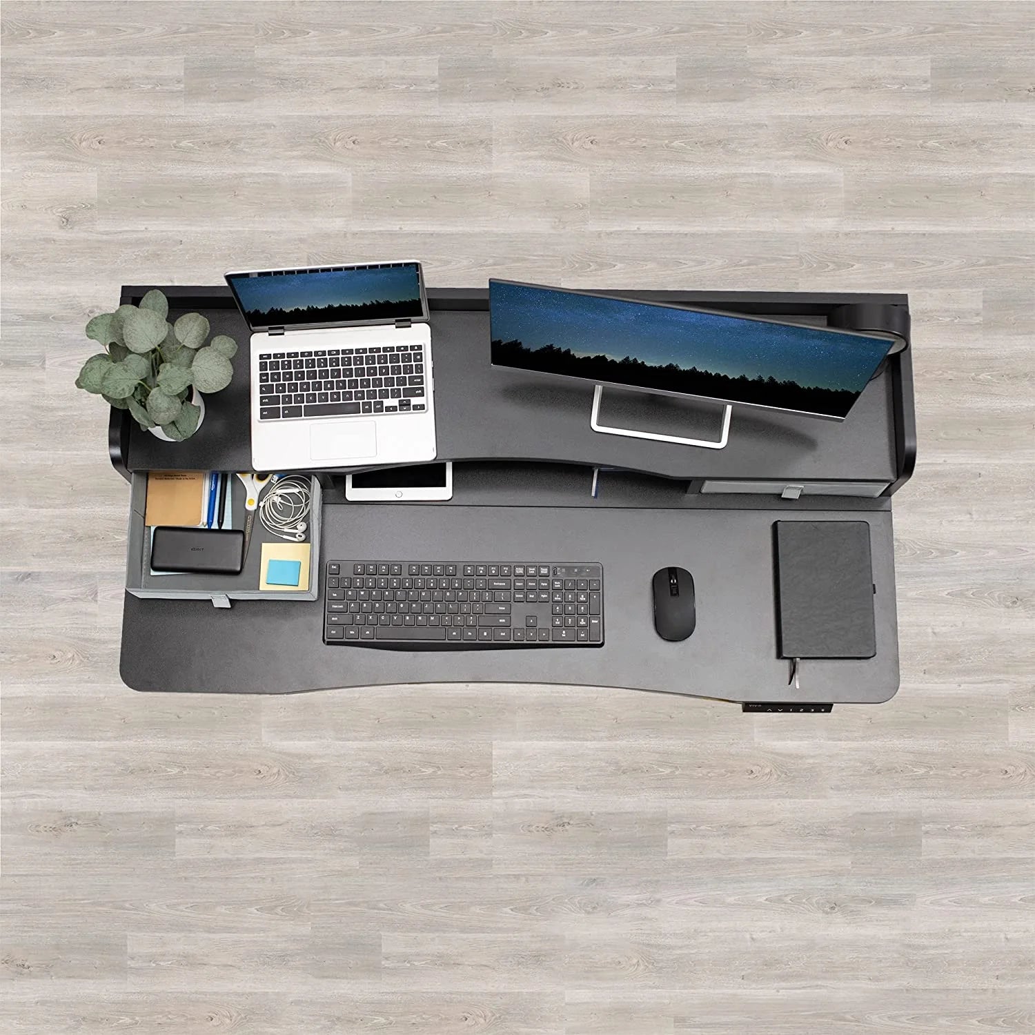 Adjustable Height Standing Desk with Storage Drawers Y818796