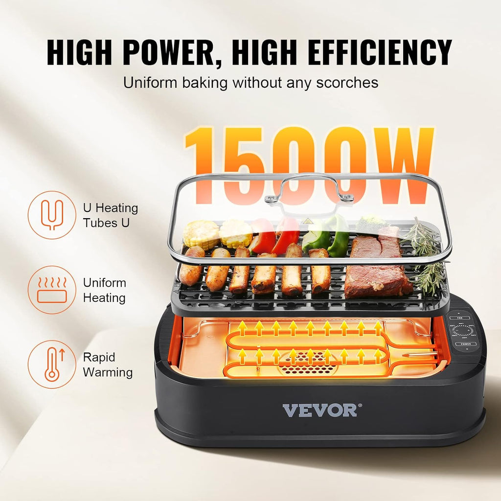 Smokeless Indoor Electric Grill with Non-Stick Surface C8723