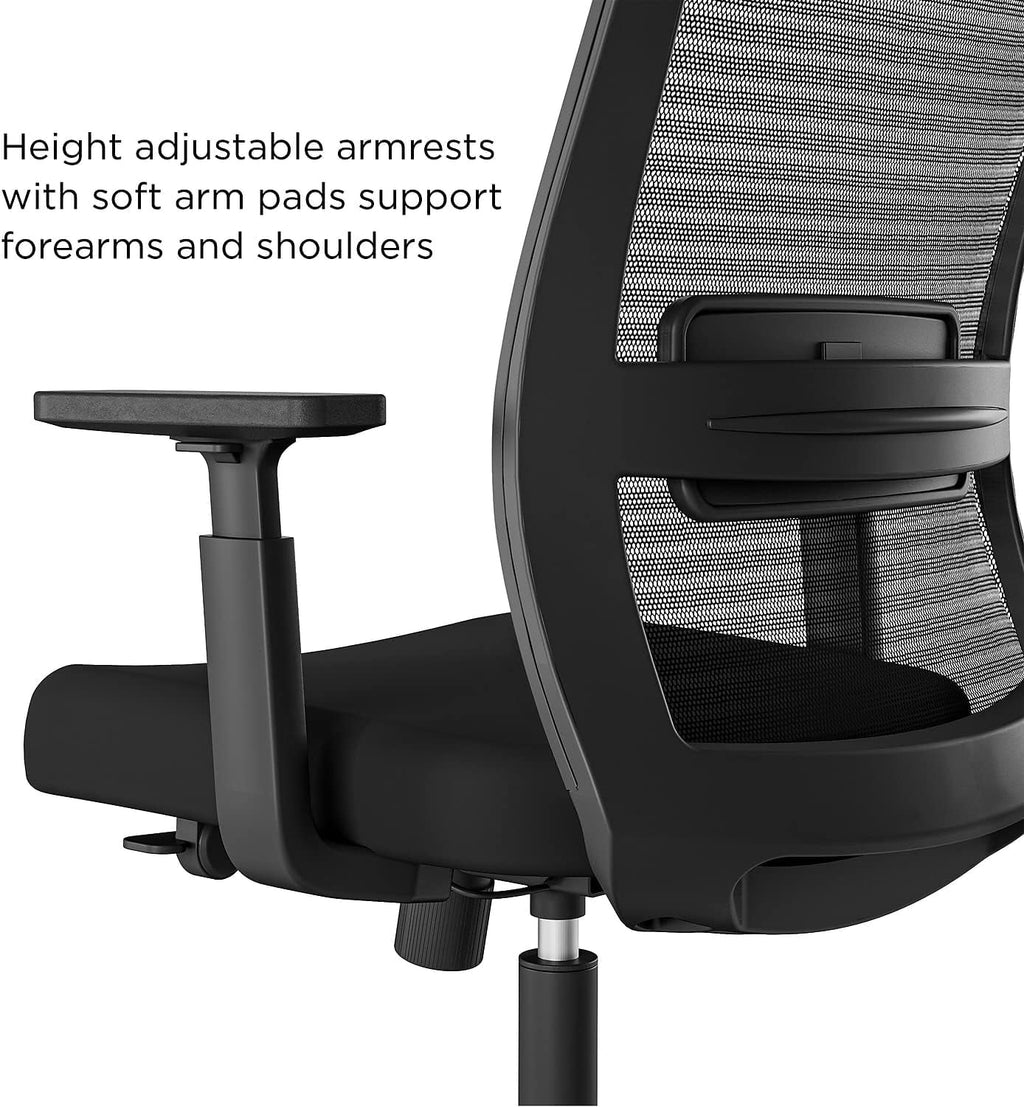 Swivel Task Chair, Black, 2-Pack U301