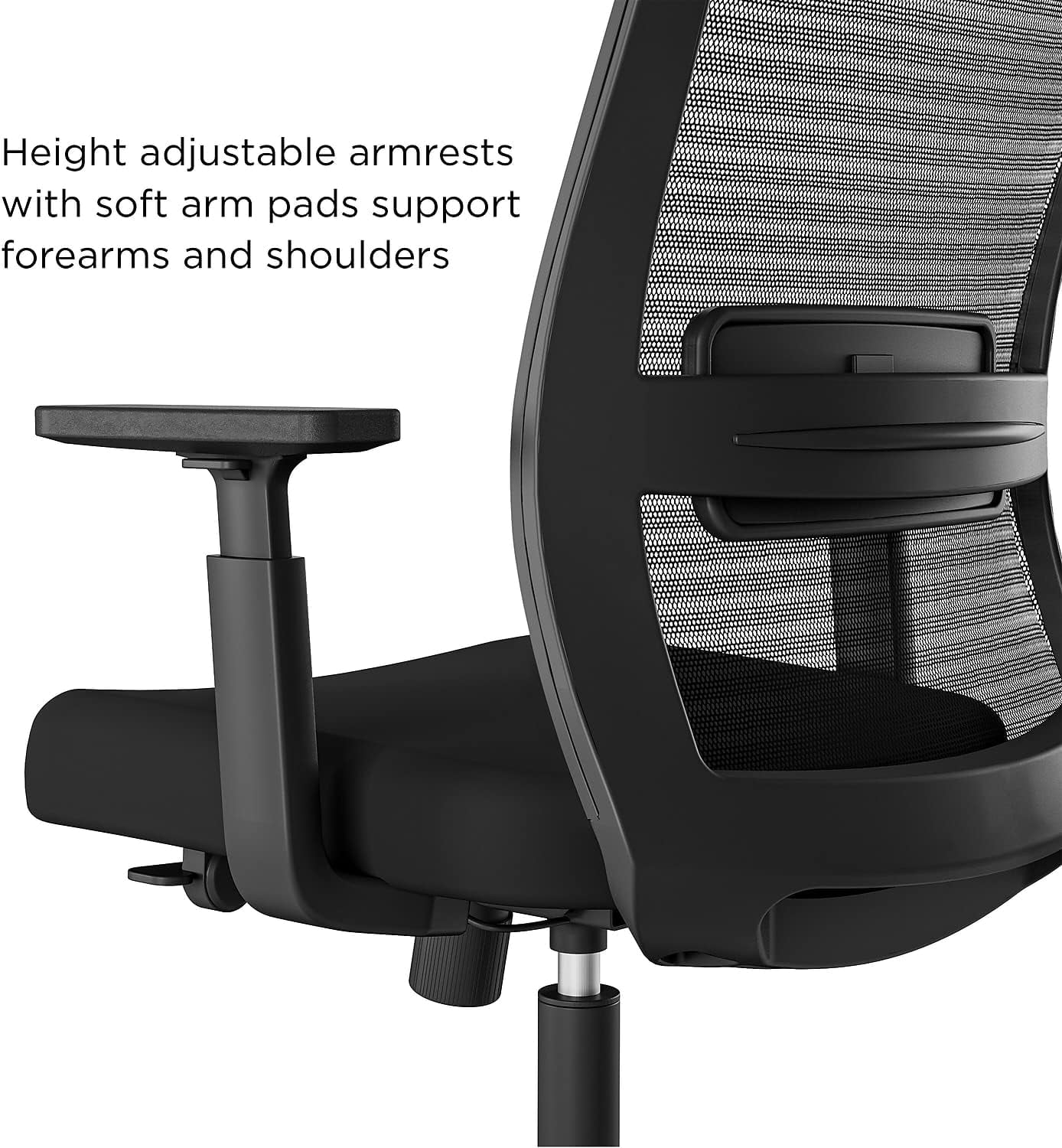 Swivel Task Chair, Black, 2-Pack U301