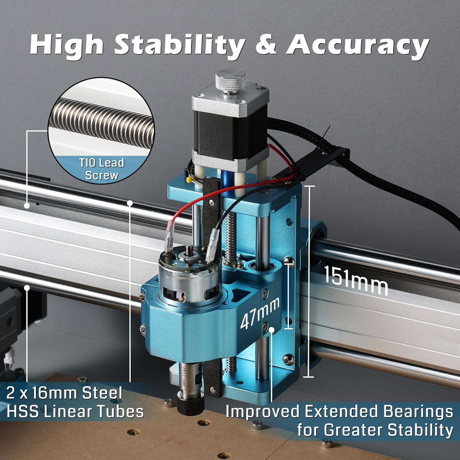 CNC Router Machine for Woodworking Metal Acrylic Cutting Milling, 10W Laser Module with Air Assist Nozzle, GRBL Control K72359