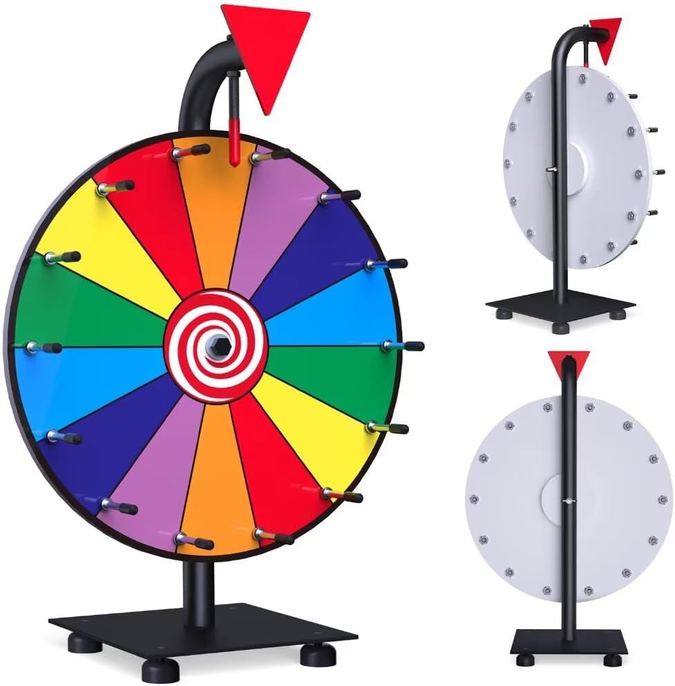 Spinning Prize Wheel with 14 Slots, Heavy Duty Base for Carnival and Trade Shows N596