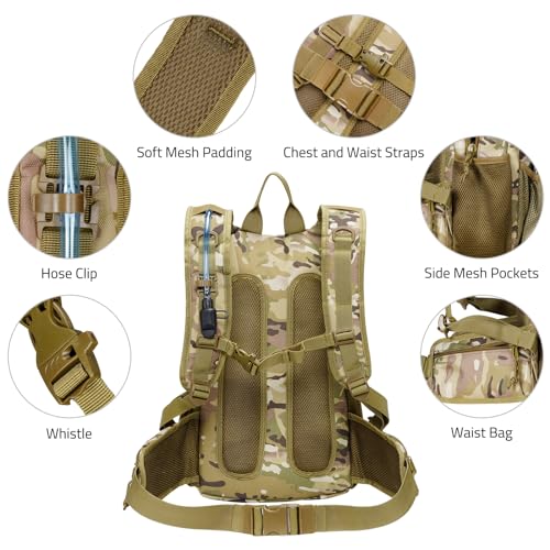 Tactical Hydration Backpack 3L with Water Bladder for Hiking Cycling Running W3533