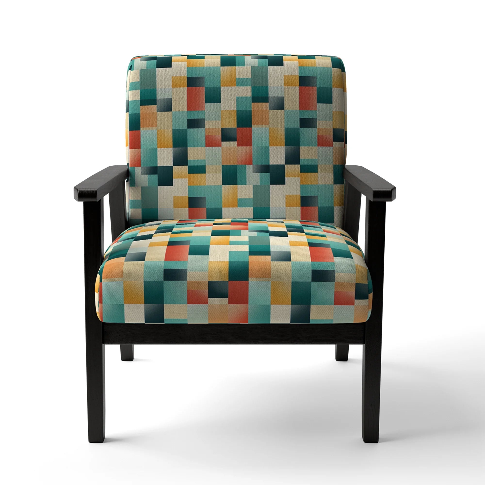 Upholstered Striped Accent Chair Modern Contemporary Arm Chair O877881