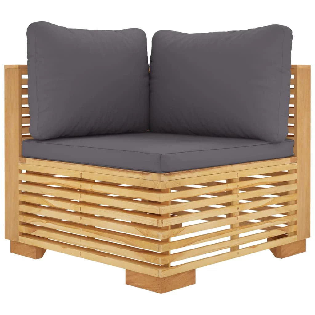 Patio Corner Sofa with Cushions, Solid Wood W169923