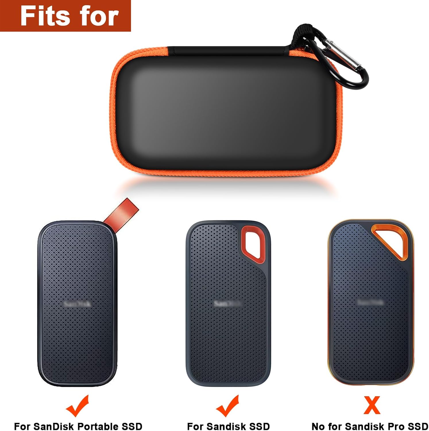 2 Bay SSD Hard Drive Case for Portable External SSD, Orange T506748