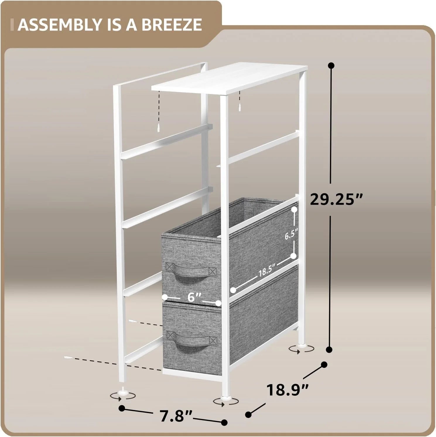 Narrow 4-Drawer Dresser for Bedroom, Bathroom, Laundry O613366