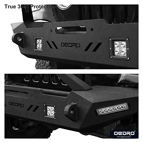 Front Bumper for Jeep Wrangler TJ YJ LJ with Winch Plate, LED Lights & D-Rings Z751113
