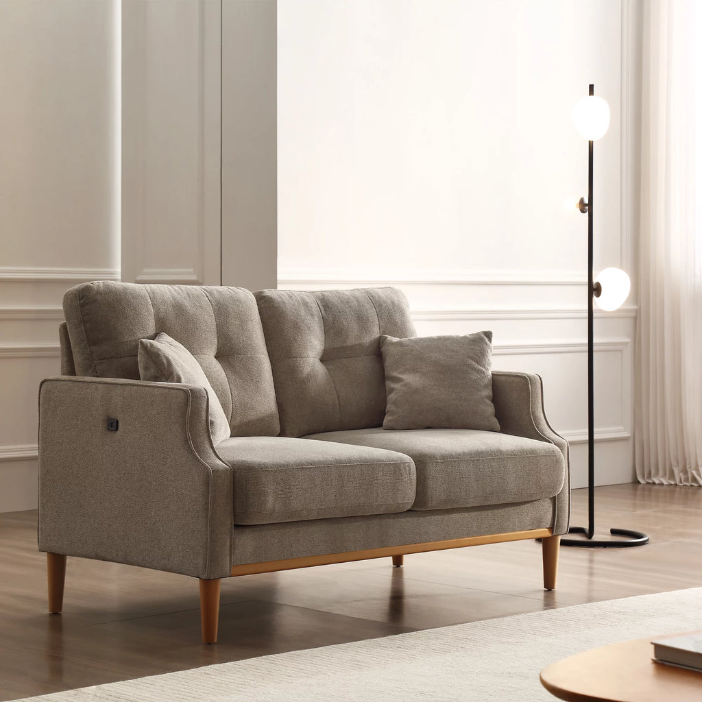 2 Seater Loveseat Sofa with Waterproof Fabric, USB Charging Port O78535