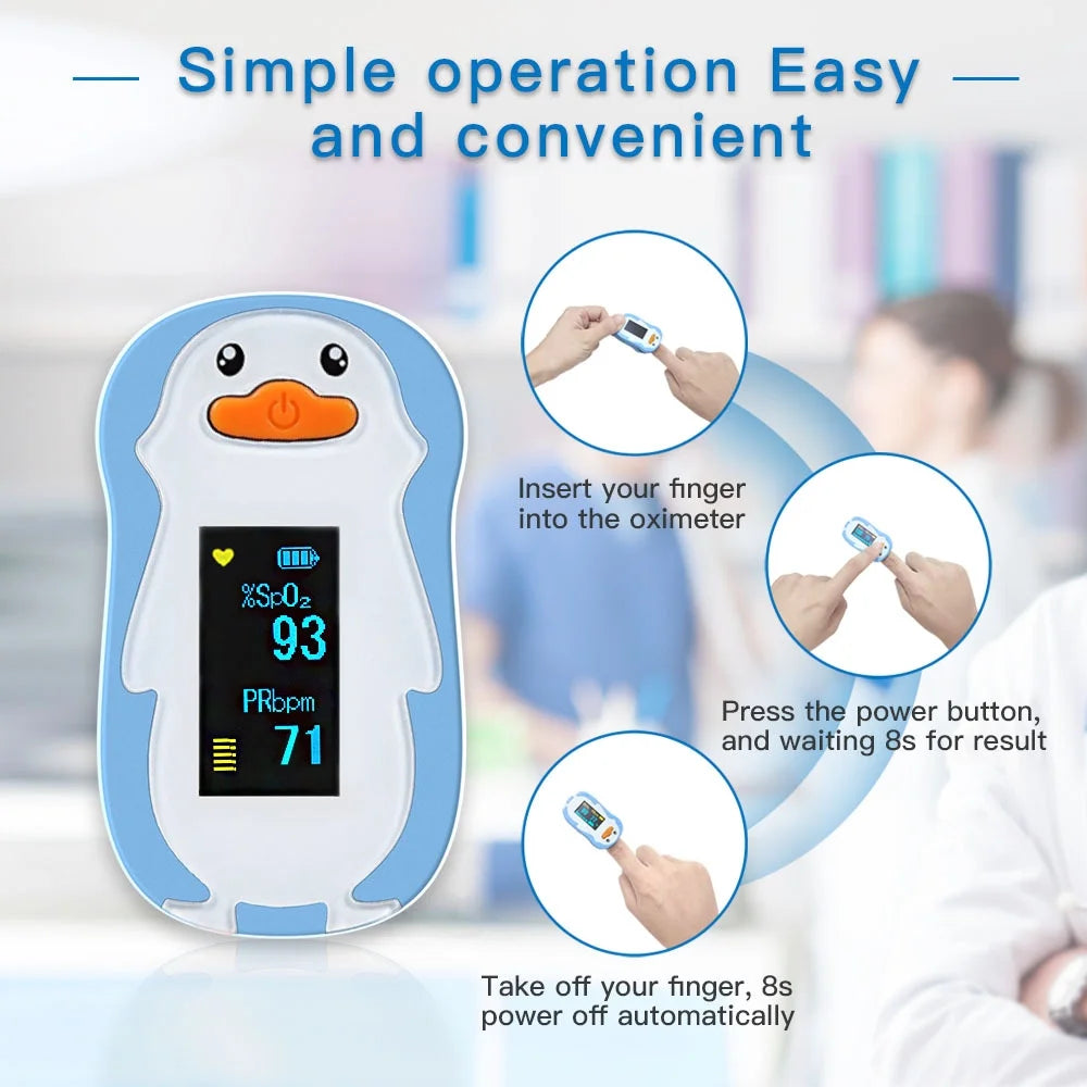 Fingertip Pulse Oximeter for Kids and Children, Blue X5041