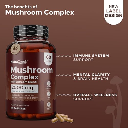 Mushroom Complex Supplement, 180 Capsules B602