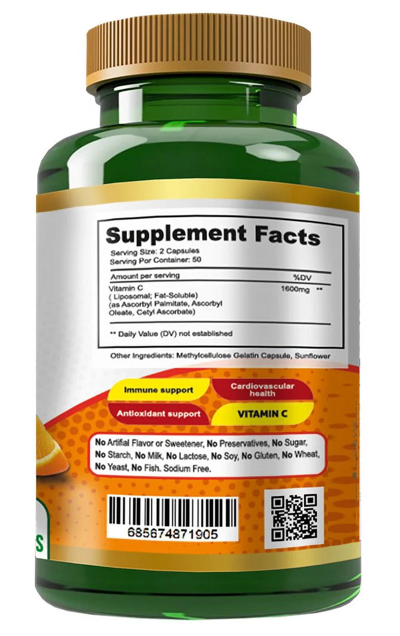 Liposomal Vitamin C 1600mg, 100 Capsules G519