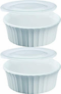 CorningWare Baking Dish French White 16oz - Value Set Of 2 Dishes With Lids