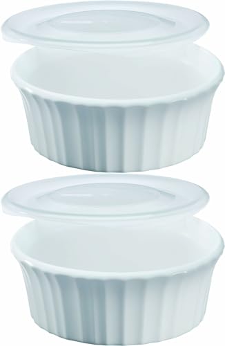 CorningWare Baking Dish French White 16oz - Value Set Of 2 Dishes With Lids