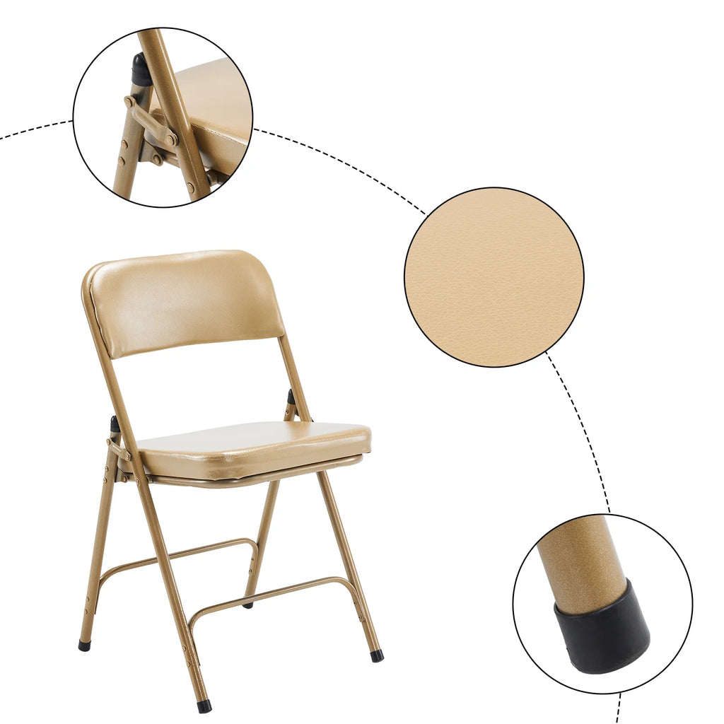 2 Pack Metal Folding Chairs with Padded Seat and Back R816178
