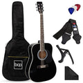 Best Choice Products 41in Full Size Beginner All Wood Acoustic Guitar Starter Set w/Case, Strap, Capo, Strings, Picks - Socal Green