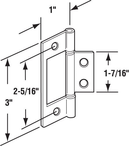 Bi-Fold Door Hinges, Non-Mortise, Brass Plated (2 Pack) K189