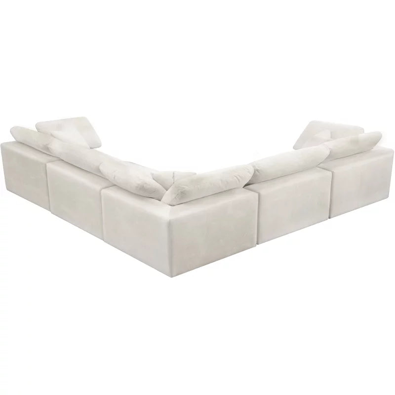 Contemporary Cream Velvet Modular Sectional Sofa N100415