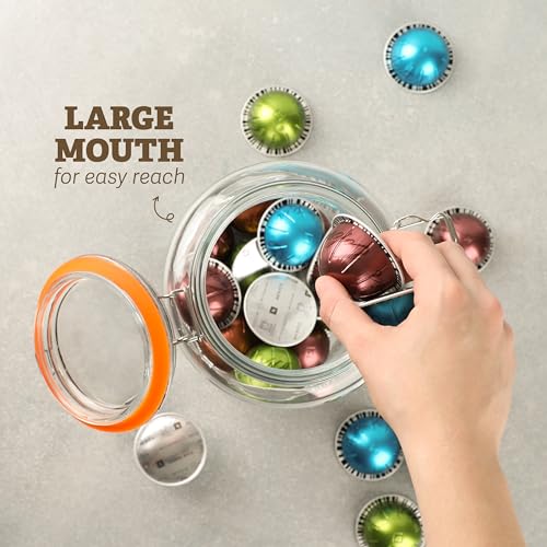 1 Gallon Glass Mason Jar with Hinged Lids, Wide-Mouth Airtight Canning Jar, Pickling & Flour Storage - Pack of 2 U55043
