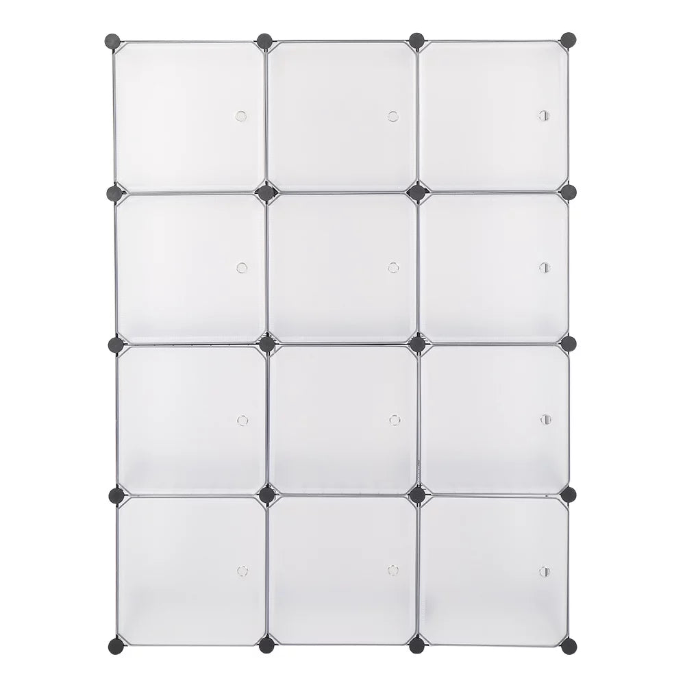 12-Cube Bookshelf Closet Organizer Storage Shelves, White N97603