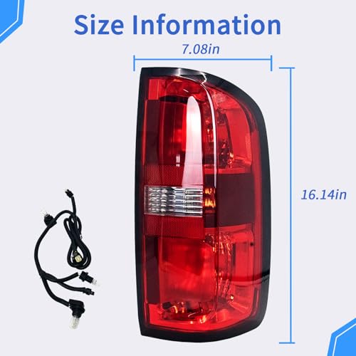 Tail Light Assembly for 2015-2022 Chevy Colorado Halogen, Red Clear Lens, Left Driver Side K83166