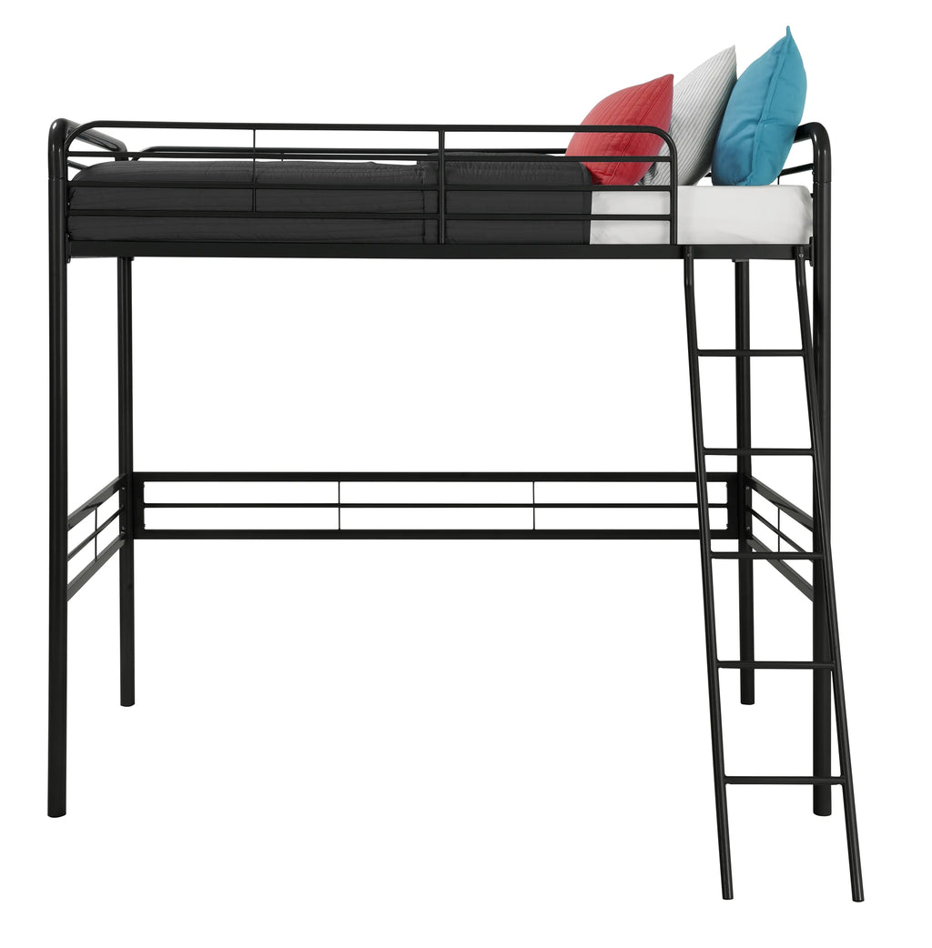 Twin Metal Loft Bed, Black B57866