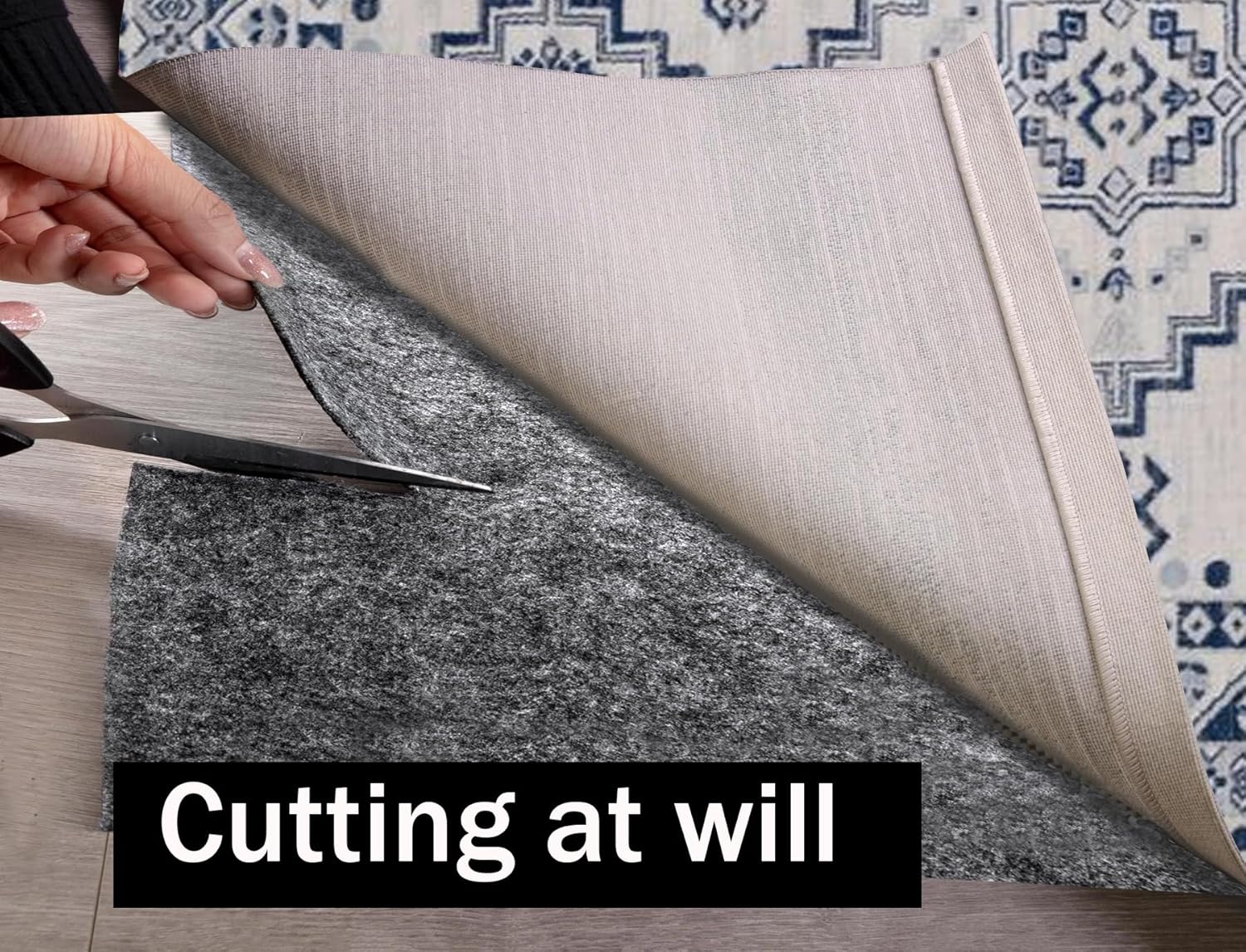 Waterproof Non-Slip Rug Pad for Hardwood Floors, 5x7 ft O4770