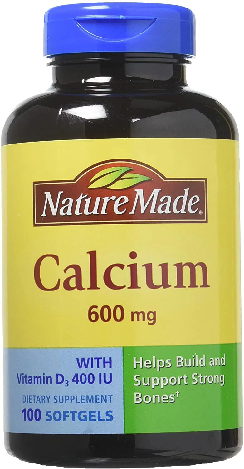 Calcium 600 mg with Vitamin D Liquid Softgels, 100 Count (Pack of 4) O547314