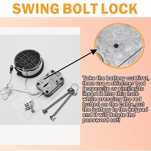 Electronic Keypad Lock for Safes with Time Delay and 2 Emergency Keys V291