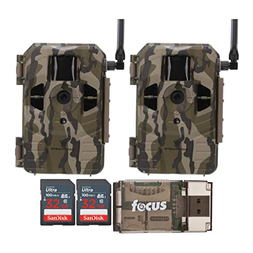 Stealth Cam Connect Cellular Trail Camera (AT&T, 2-Pack) Bundle with 32GB Ultra SDHC UHS-I Memory Card (100MB/s, 2-Pack) and All-in-One High-Speed Card Reader (5 Items)