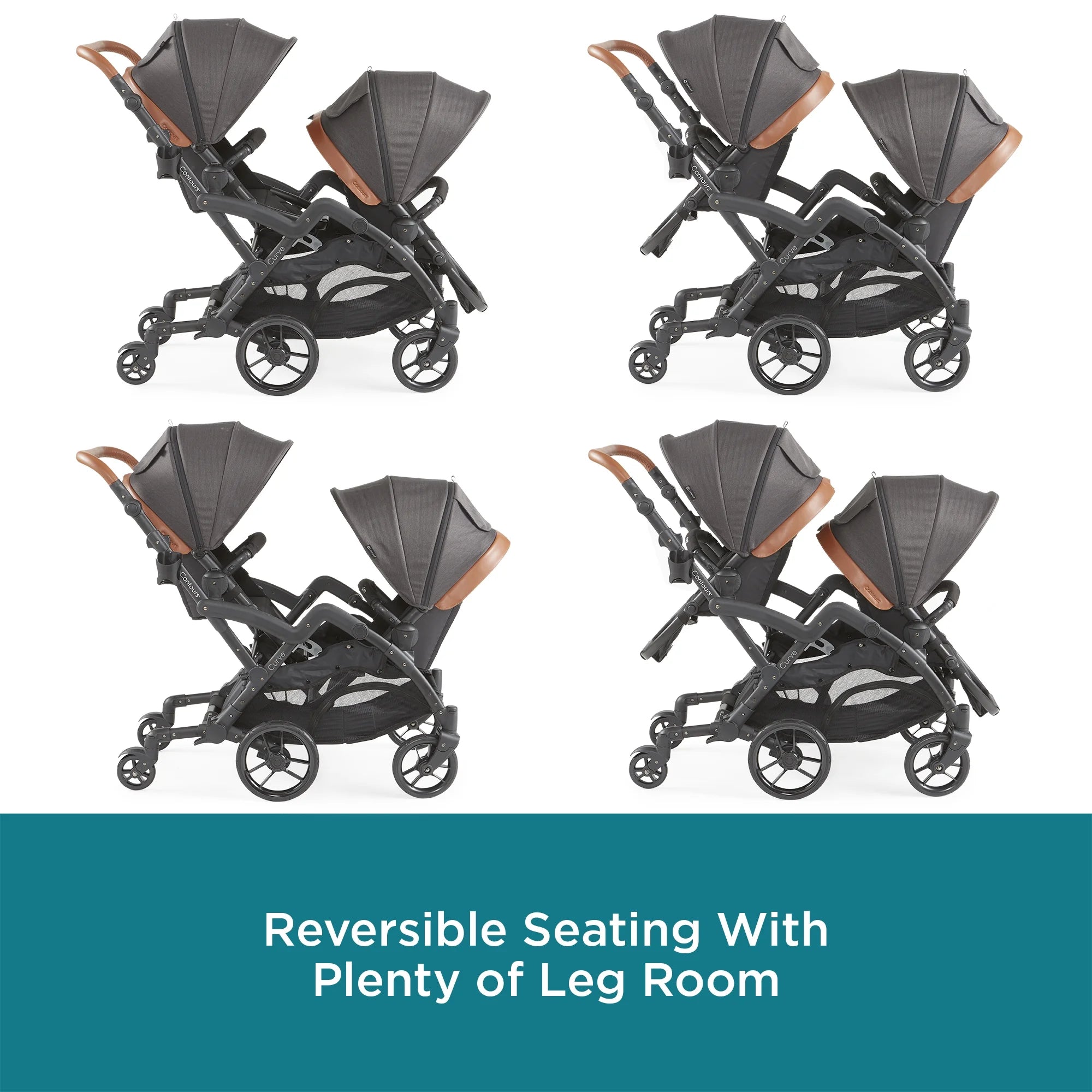 Double Tandem Stroller, Black Herringbone P922