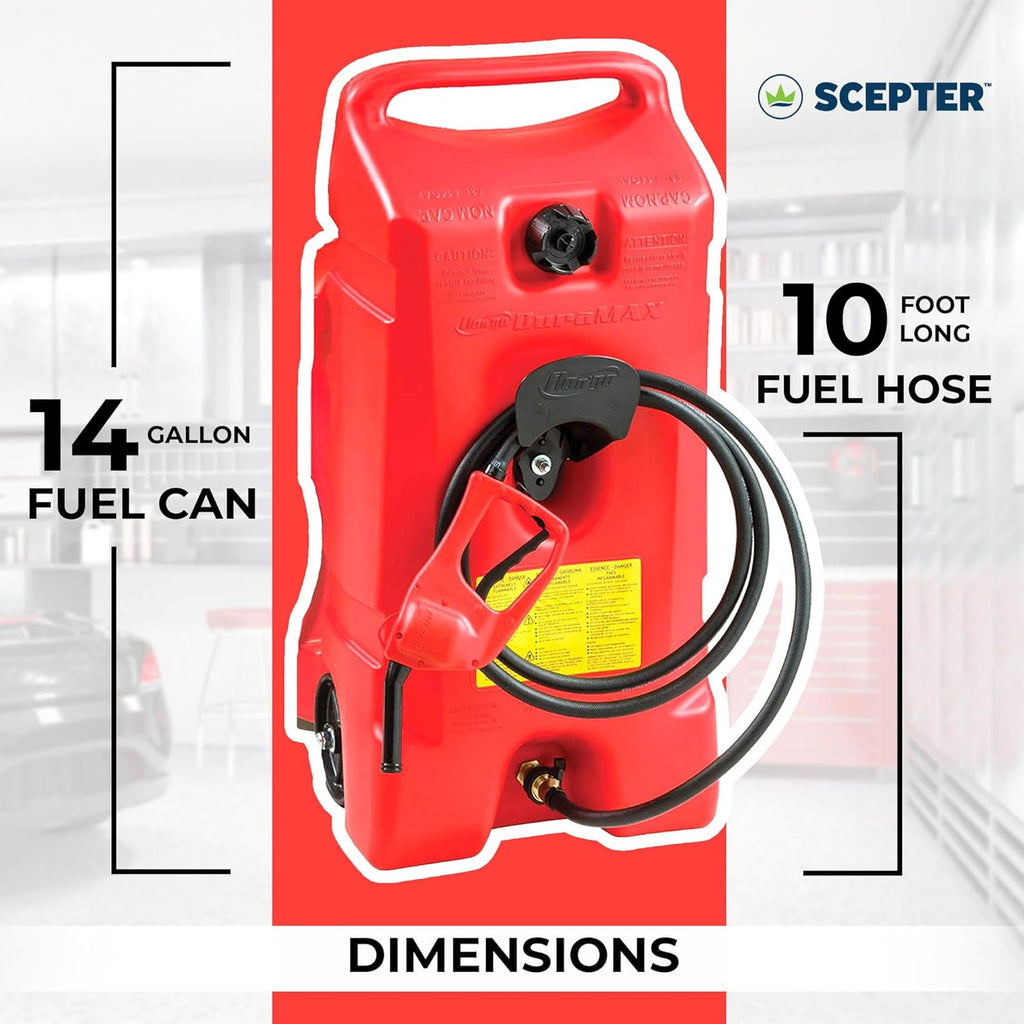 14 Gallon Portable Gas Fuel Tank Container with Siphon Pump and 10 ft Hose, 2 Pack J7112