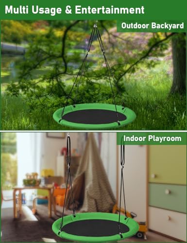 24 Inch Saucer Tree Swing Set for Kids & Adults, Outdoor Backyard Playground S647
