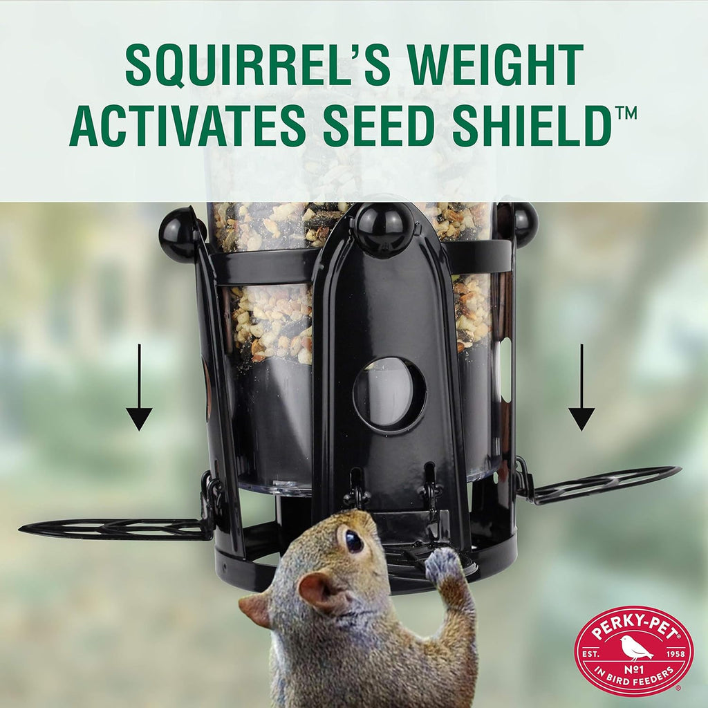 Squirrel Proof Wild Bird Feeder with Weight-Activated Perches, 3LB Seed Capacity I29634
