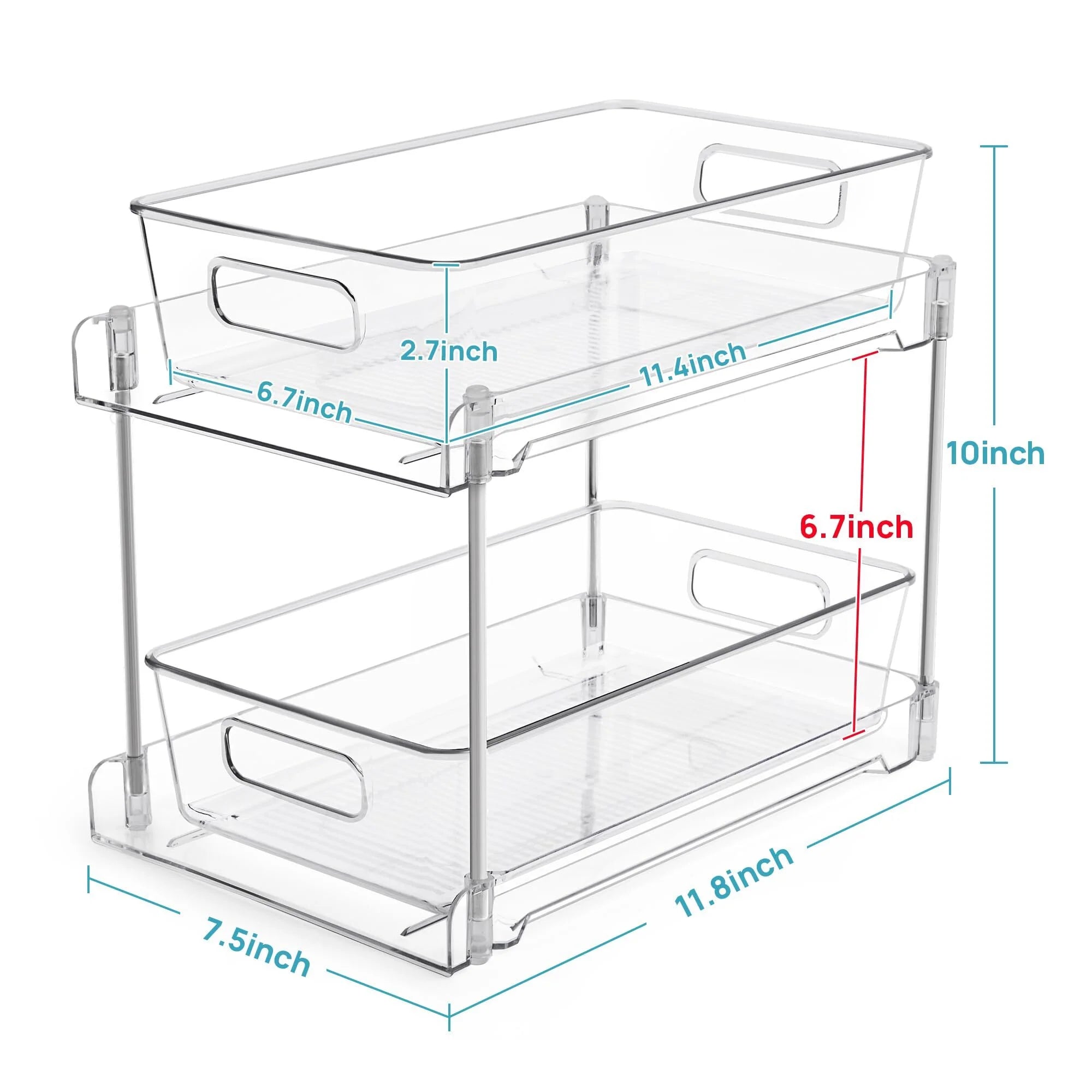 Under Sink Organizer 2 Tier Pull-Out Storage for Pantry Kitchen Z422064