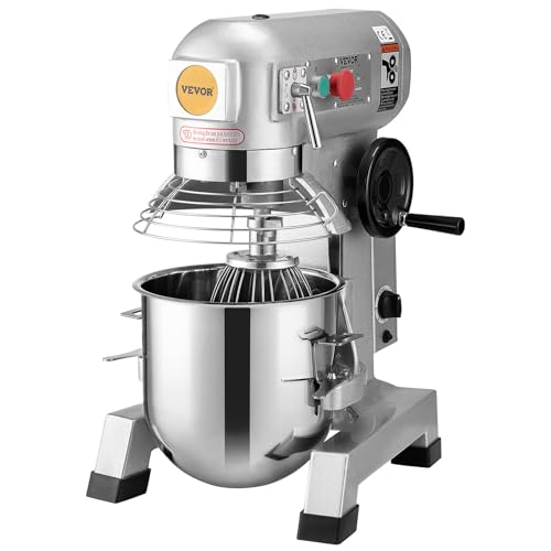 Commercial Food Mixer 10Qt Stainless Steel Bowl, 450W Stand Mixer with 3 Speeds U88115