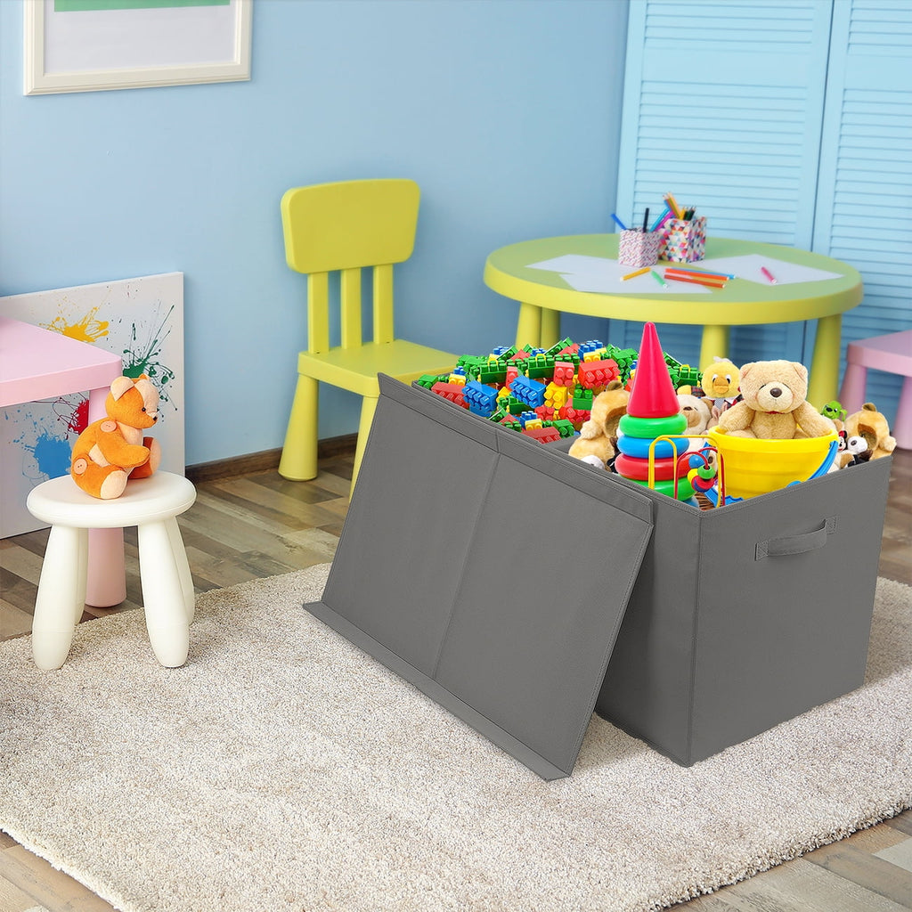 Large Toy Chest with Flip-Top Lid, Collapsible Toy Box Storage F679491