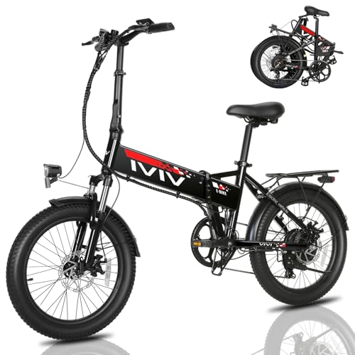 Vivi Electric Bike, 20" 500W Folding Electric Bike, 21.7MPH Adult Electric Bicycles with Removable 48V 374.4Wh Battery, Up to 50Miles Range, Cruise Control, Shock Absorber, UL 2849 Certification