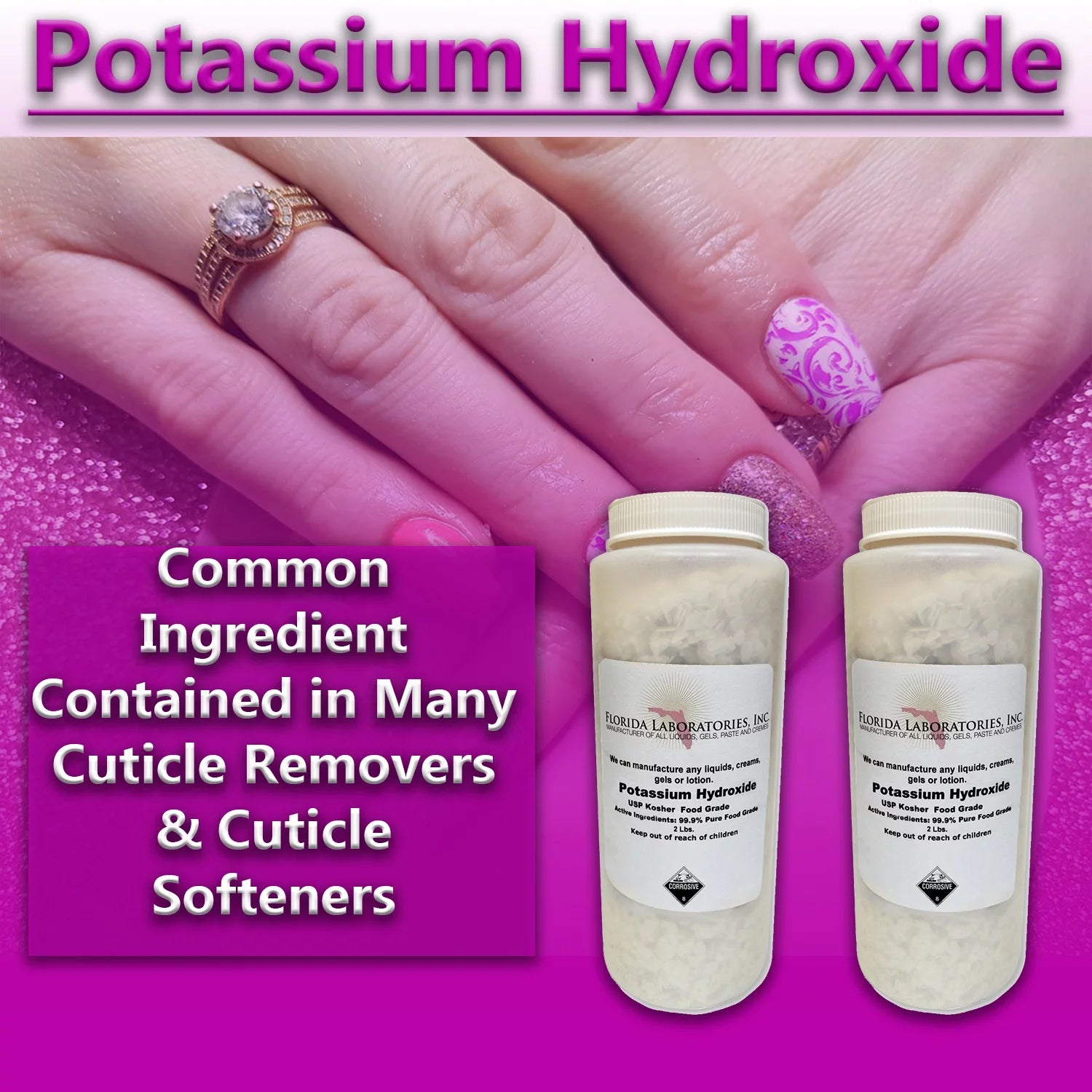 Potassium Hydroxide 90% Pure, Caustic Potash for Soap Making, 4 lbs U55664