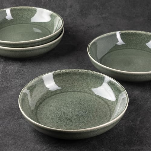 8.5" Ceramic Pasta Bowl Set of 6, 36oz, Microwave Safe, Ocean Blue K740363