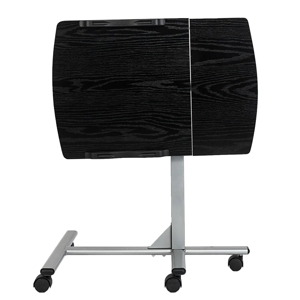 Five-Wheel Multifunctional Lifting Computer Desk, Black & Silver H712