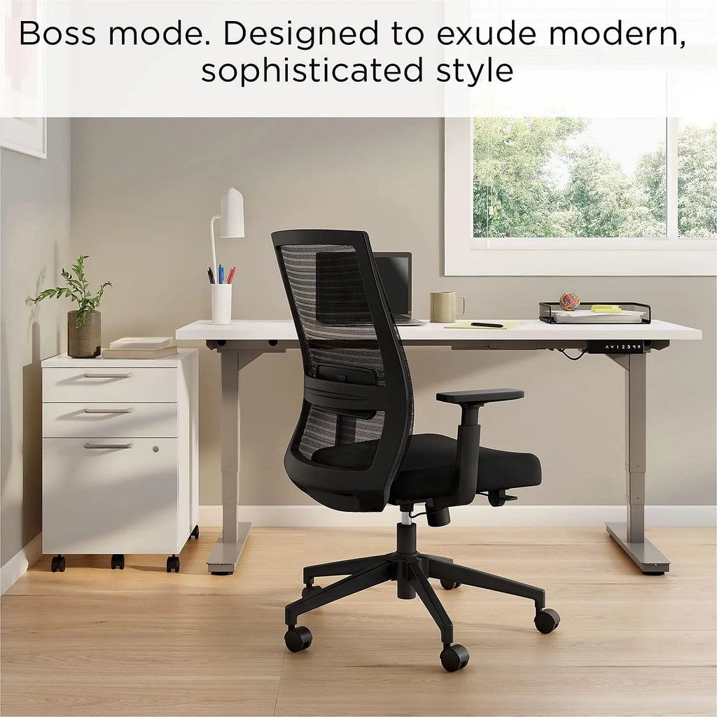 Swivel Task Chair, Black, 2-Pack U301